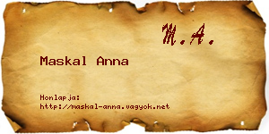 Maskal Anna névjegykártya